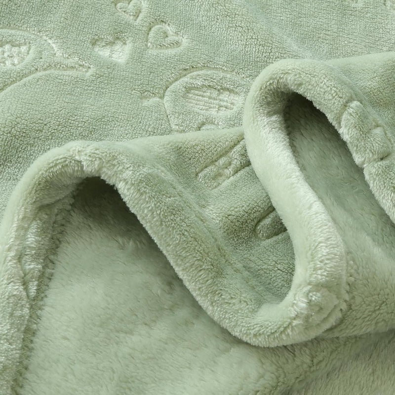 BORITAR Baby Blanket Elephant Animal for Boys Girls Ultra Soft Fleece Warm and Lightweight Blankets for Infant Toddler Newborn, 30x40 Inch, Green - Image 3